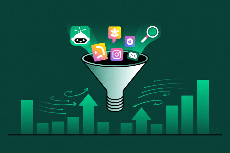 ead generation strategy boosting business sales in 2025 — illustrated marketing concept