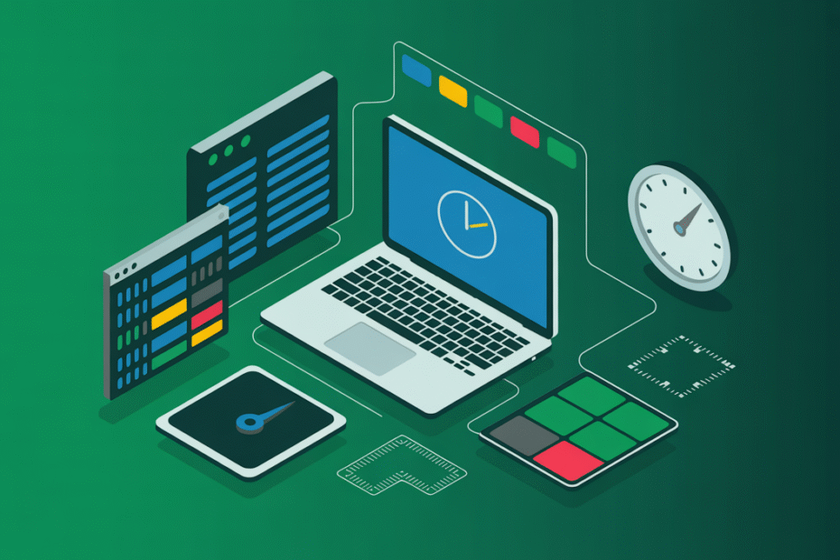Illustration showing slow and fast web hosting, highlighting website speed, performance, and optimization.